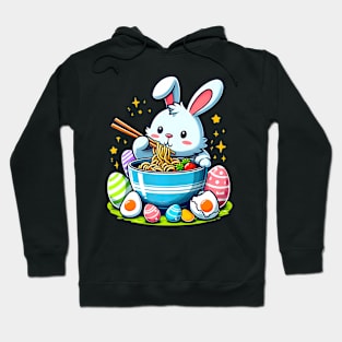 Easter bunny eating ramen noodles with Easter eggs Hoodie